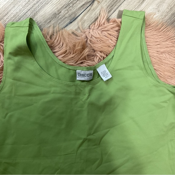 Chico’s Green Tank Top Size 8/10 - Picture 4 of 5